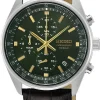 SEIKO GRØN SKIVE CHRONOGRAPH STÅL OG REM - SSB385P1