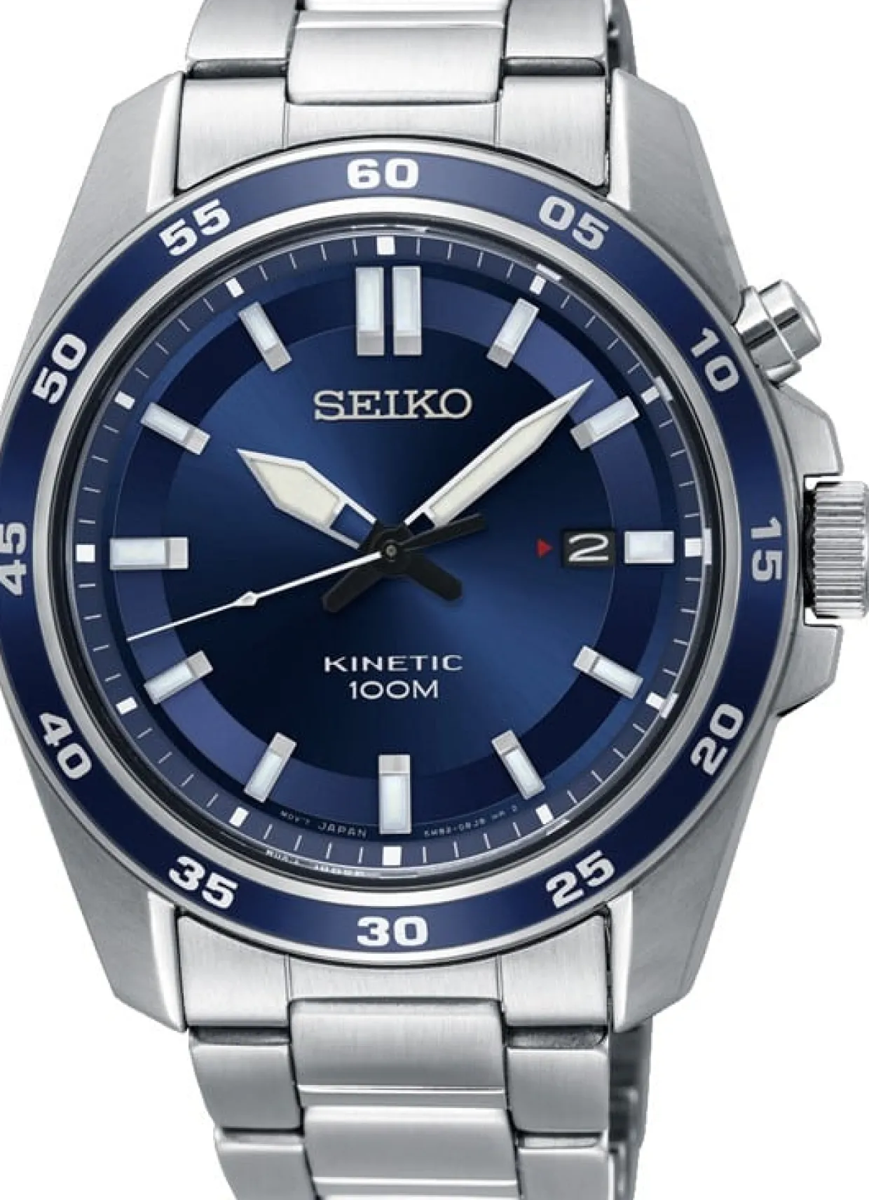 SEIKO HERRE UR KINETIC STÅL BLÅ SKIVE - SKA783P1