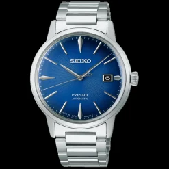 SEIKO PRESAGE AUTOMATIK BLÅ SKIVE MED LÆNKE - SRPJ13J1