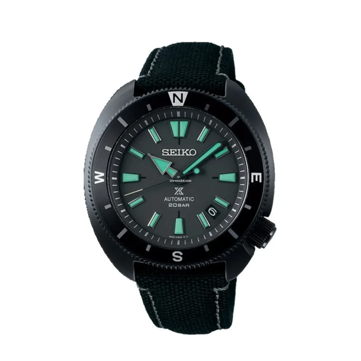 SEIKO PROSPEX SORT MED GRØN INDEX - SRPH99K1