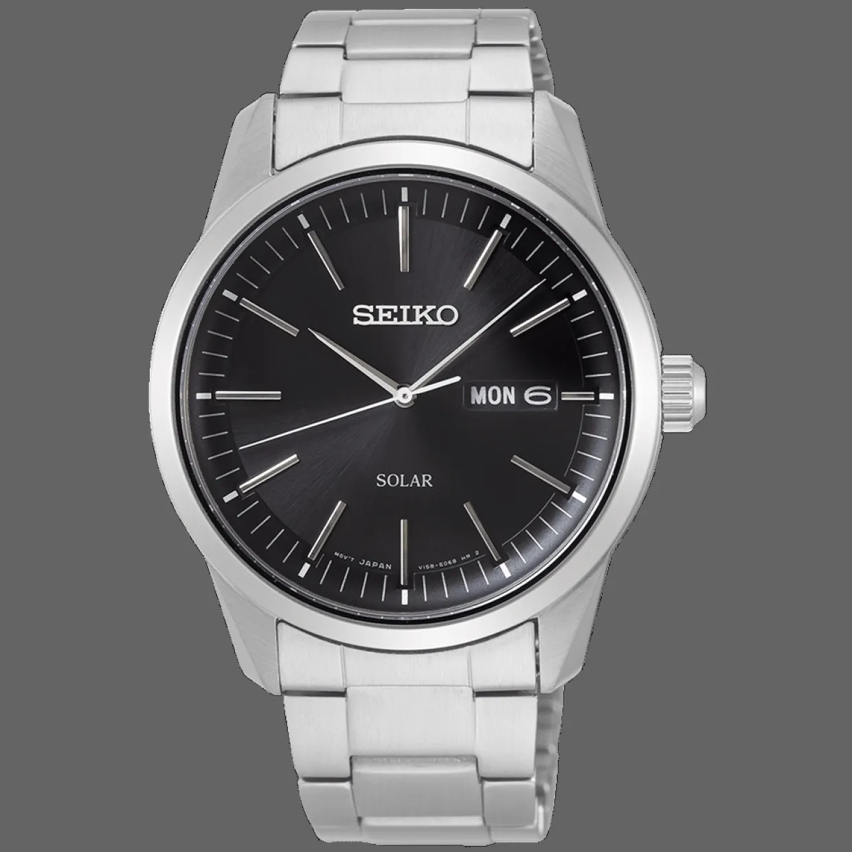 SEIKO SOLAR STÅL SORT SKIVE - SNE527P1