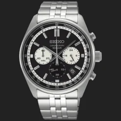 SEIKO SORT SKIVE HVID OG CHRONOGRAF - SSB429P1
