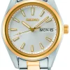 SEIKO UR DAME BICOLOR LÆNKE MED DAG/DATO - SUR454P1
