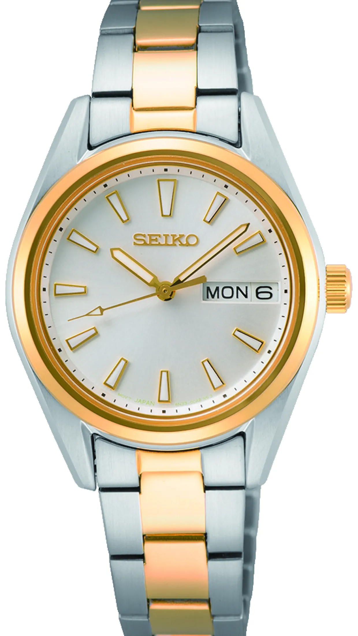 SEIKO UR DAME BICOLOR LÆNKE MED DAG/DATO - SUR454P1