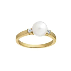 SIERSBØL 14 KARAT GULD RING PERLE MED BRILLANTER - 10160610500