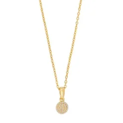 SIERSBØL HALSKÆDE 14 KARAT GULD PAVÉ MED 0,045 CARAT DIAMANTER - 20100290500