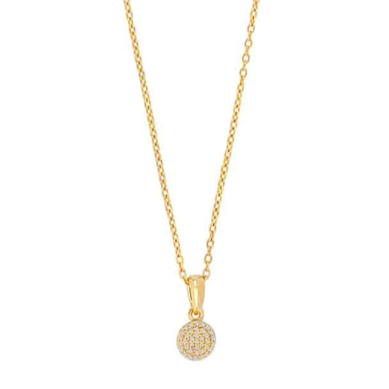 SIERSBØL HALSKÆDE 14 KARAT GULD PAVÉ MED 0,045 CARAT DIAMANTER - 20100290500