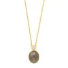 SIERSBØL HALSKÆDE 8 KARAT GULD MED GRÅ MÅNESTEN OG ZIRKONIA - 20550270300