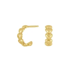 SIERSBØL ØRERINGE SØLV FORGYLDT CREOLER MED HJERTER - 30120985900