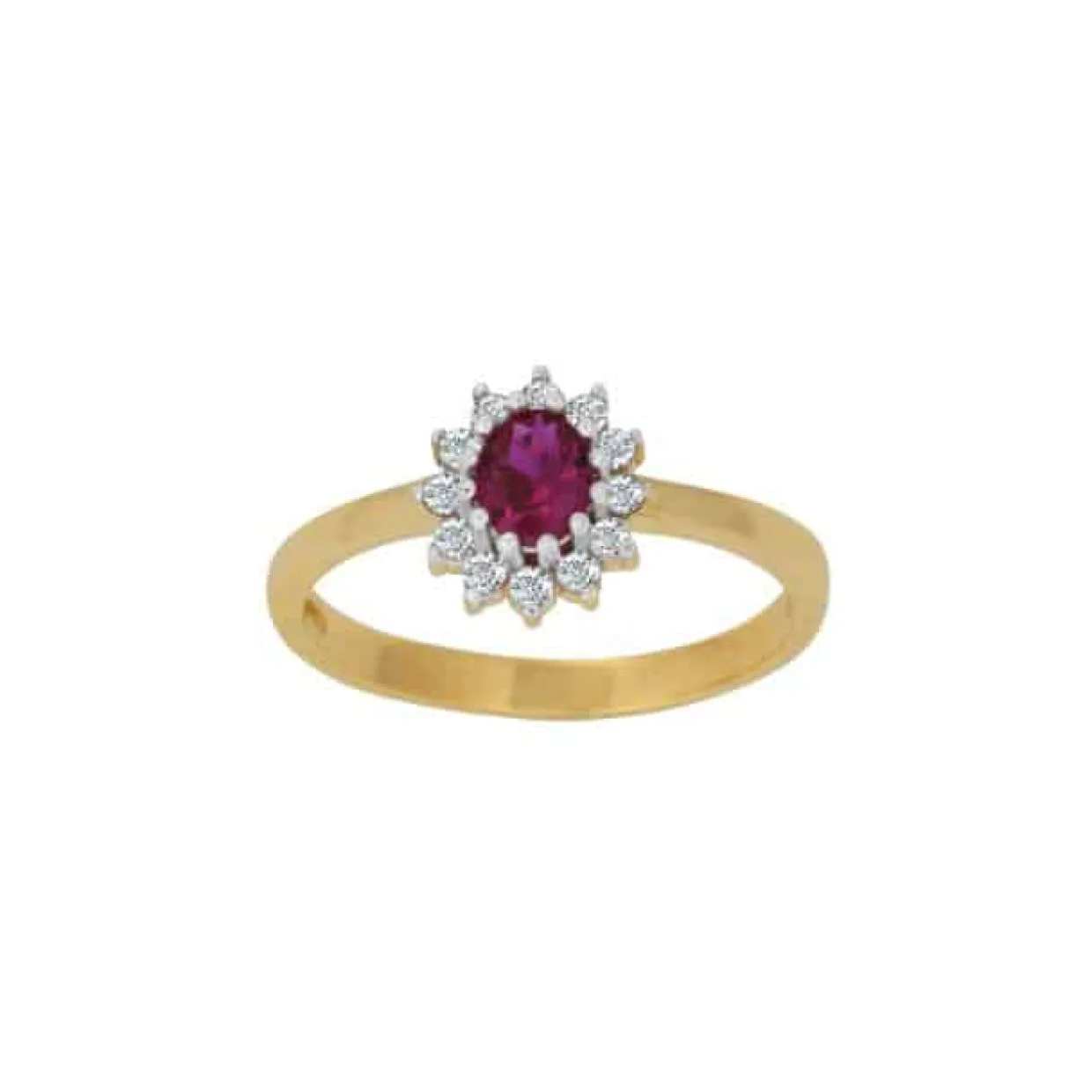 SIERSBØL RING ROSET 8 KARAT GULD MED RUBIN FARVET STEN - 10830260315