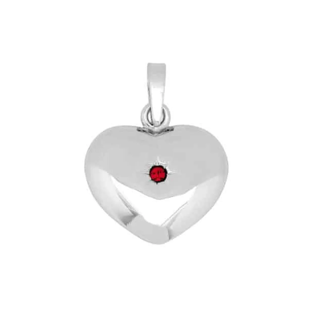 SIERSBØL VEDHÆNG SØLV HJERTE MED SYNTETISK RUBIN - 29160290915