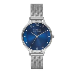 SKAGEN ANITA LILLE UR DAME STÅL MED BLÅ SKIVE - SKW2307