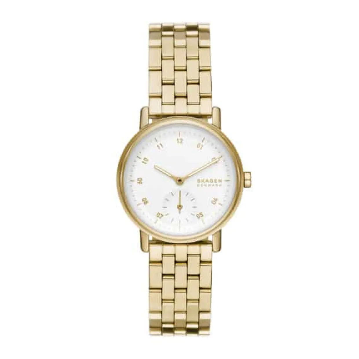 SKAGEN KUPPEL LILLE UR DAME GULDFARVET MED LÆNKE - SKW3102