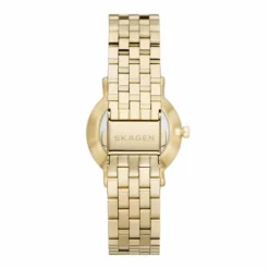 SKAGEN KUPPEL LILLE UR DAME GULDFARVET MED LÆNKE - SKW3102