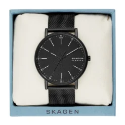 SKAGEN SIGNATUR UR HERRE SORT MED MESH LÆNKE - SKW6579