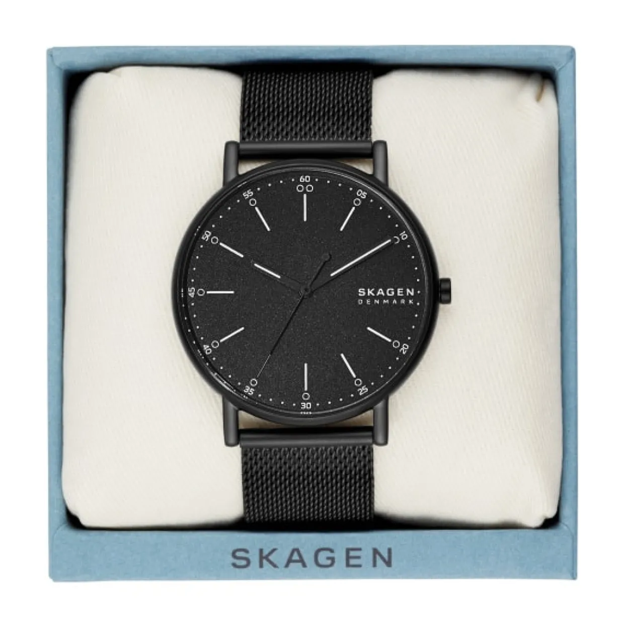 SKAGEN SIGNATUR UR HERRE SORT MED MESH LÆNKE - SKW6579