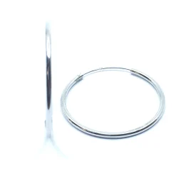 SØLV BLANK CREOL RHODINERET DIAMETER 30 MM BREDDE 1,50 MM