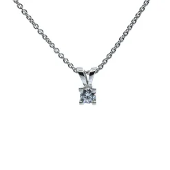 SØLV HALSKÆDE 4 GRABBER MED SYNTETISK ZIRKONIA 4 MM