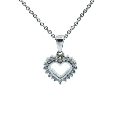 SØLV HALSKÆDE ÅBEN HJERTE MED SYNTETISKE ZIRKONIA
