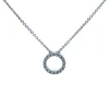 SØLV HALSKÆDE CIRKEL MED SYNTETISKE ZIRKONIA