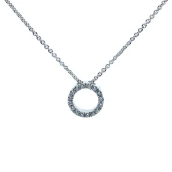 SØLV HALSKÆDE CIRKEL MED SYNTETISKE ZIRKONIA