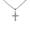 SØLV HALSKÆDE KORS MED SYNTETISKE ZIRKONIA