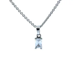 SØLV HALSKÆDE MED SYNTETISK ZIRKONIA
