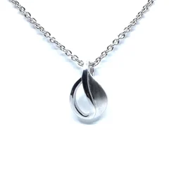SØLV HALSKÆDE MED VEDHÆNG UDEN STEN MAT/BLANK