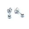 SØLV KUGLE ØRESTIKKER RHODINERET 4 MM MASSIV