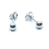 SØLV KUGLE ØRESTIKKER RHODINERET 5 MM MASSIV