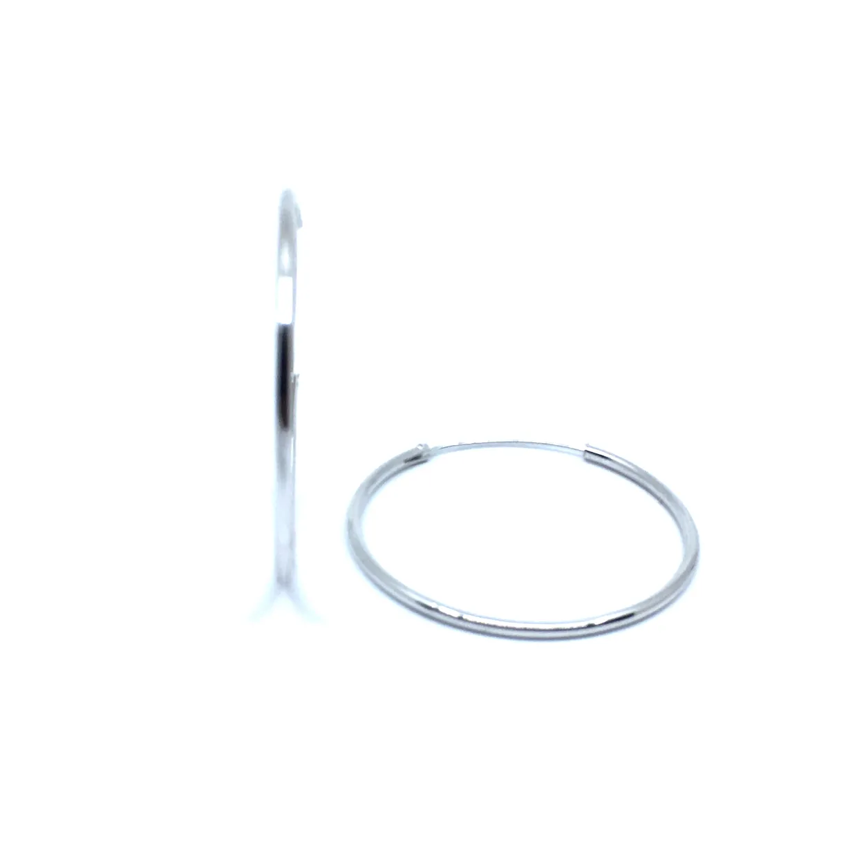 SØLV ØRERINGE CREOL DIAMETER 35 MM BREDDE 1,5 MM