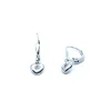 SØLV ØRERINGE HÆNGER BØJLE LUK HJERTE MED PINK SYNTETISK ZIRKONIA