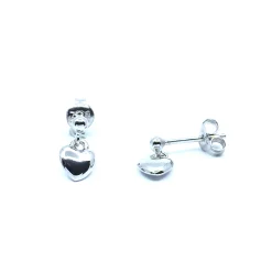 SØLV ØRERINGE HÆNGER STIK HJERTE