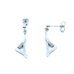 SØLV ØRERINGE HÆNGER STIK MED SYNTETISK ZIRKONIA