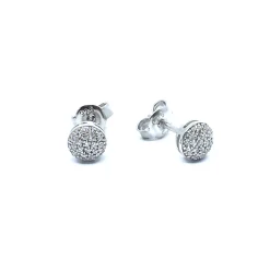 SØLV ØRERINGE STIK RHODINERET FYLDT MED SYNTETISKE ZIRKONER