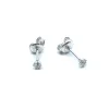 SØLV ØRESTIK RHODINERET MED SYNT. KLAR ZIRKONIA 2 MM 6 GRAPPET FATNING