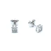 SØLV ØRESTIK RHODINERET MED SYNT. KLAR FIRKANTET ZIRKONIA 3,5 MM