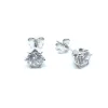 SØLV ØRESTIK RHODINERET MED SYNT. KLAR ZIRKONIA 7 MM 6 GRAPPET FATNING
