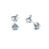 SØLV ØRESTIK RHODINERET MED SYNT. KLAR ZIRKONIA 5 MM 6 GRAPPET FATNING