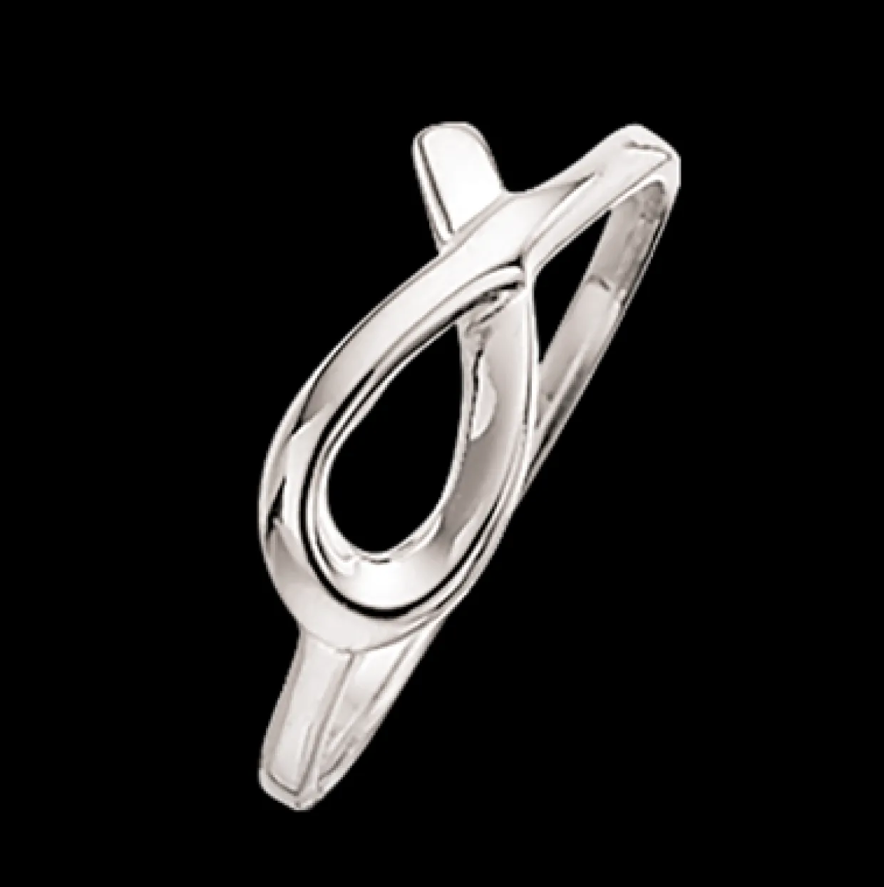 SØLV RING HALV SLØJFE