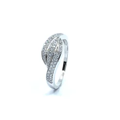 SØLV RING RHODINERET MED SYNTETISKE ZIRKONIA