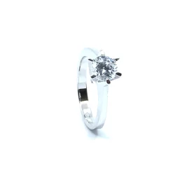 SØLV RING RHODINERET PRINSESSE MED SYNTETISK ZIRKONIA