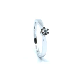 SØLV RING RHODINERET PRINSESSE MED SYNTETISK ZIRKONIA