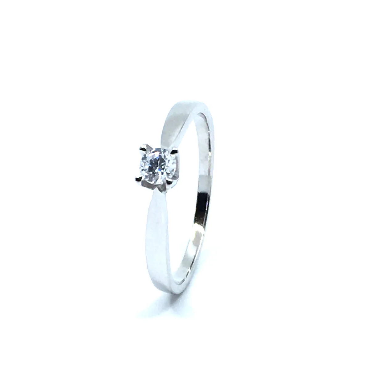 SØLV RING RHODINERET PRINSESSE MED SYNTETISK ZIRKONIA