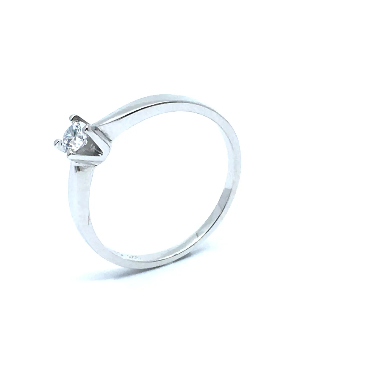 SØLV RING RHODINERET PRINSESSE MED SYNTETISK ZIRKONIA