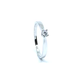 SØLV RING RHODINERET PRINSESSE MED SYNTETISK ZIRKONIA