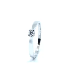 SØLV RING RHODINERET PRINSESSE MED SYNTETISK ZIRKONIA