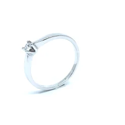 SØLV RING RHODINERET PRINSESSE MED SYNTETISK ZIRKONIA