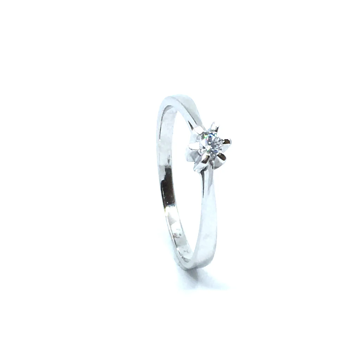 SØLV RING RHODINERET PRINSESSE MED SYNTETISK ZIRKONIA