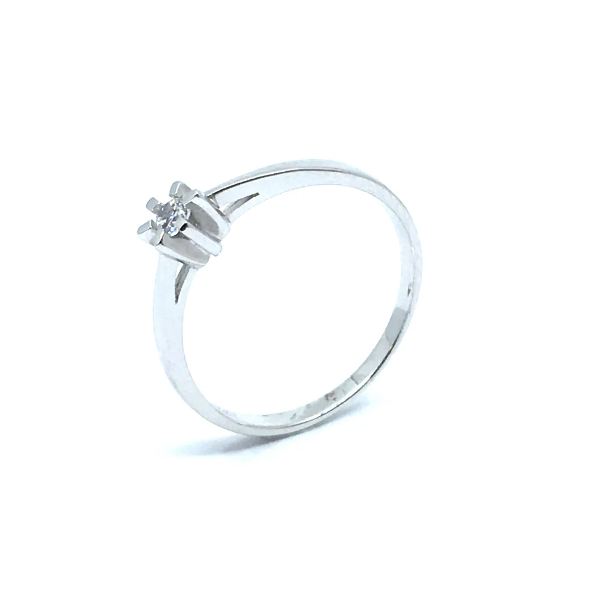 SØLV RING RHODINERET PRINSESSE MED SYNTETISK ZIRKONIA